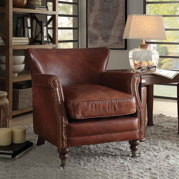 Acme Furniture Leeds Leather Accent Chair 96679 IMAGE 1