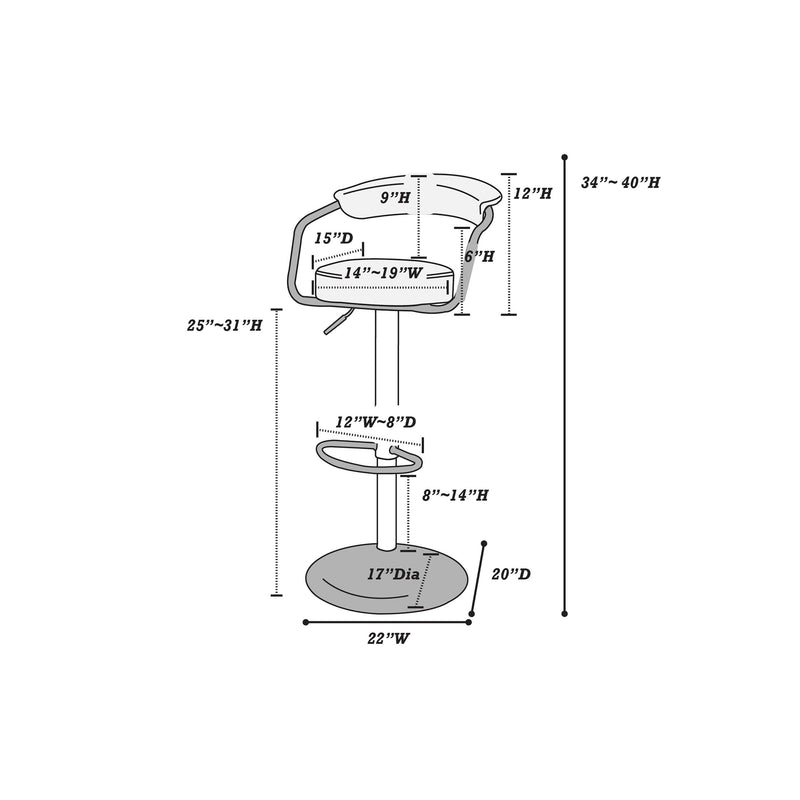 Poundex F1559 Barstool IMAGE 3