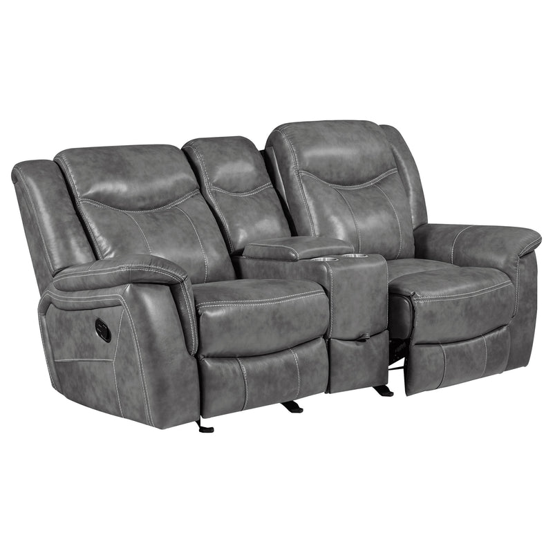 Coaster Furniture Conrad Reclining Leatherette Loveseat 650355 IMAGE 2