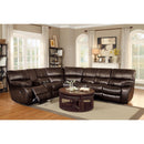 Homelegance Pecos Reclining Leather Match 4 pc Sectional 8480BRW*4SC IMAGE 4