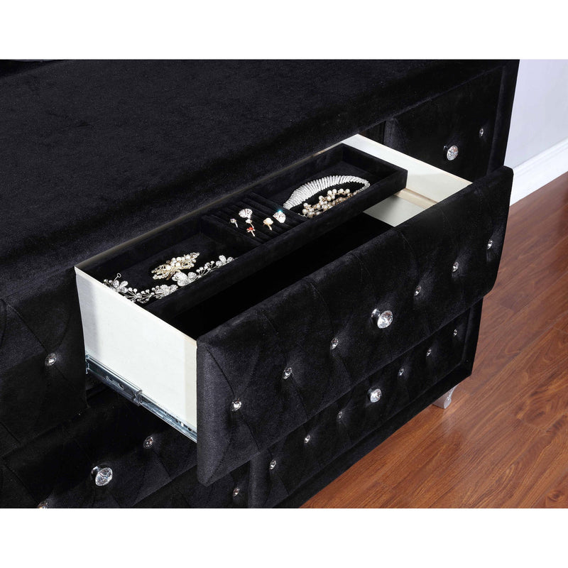 Coaster Furniture Deanna 206103 7-Drawer Upholstered Dresser - Black IMAGE 11