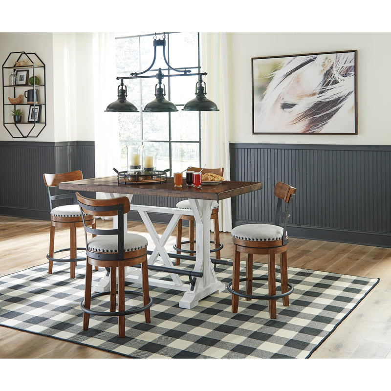  Signature Design by Ashley Valebeck Counter Height Dining Table with Trestle Base D546-13 IMAGE 6