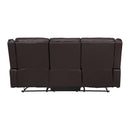 Homelegance Jude Reclining Leather Match Sofa 8201BRW-3 IMAGE 3