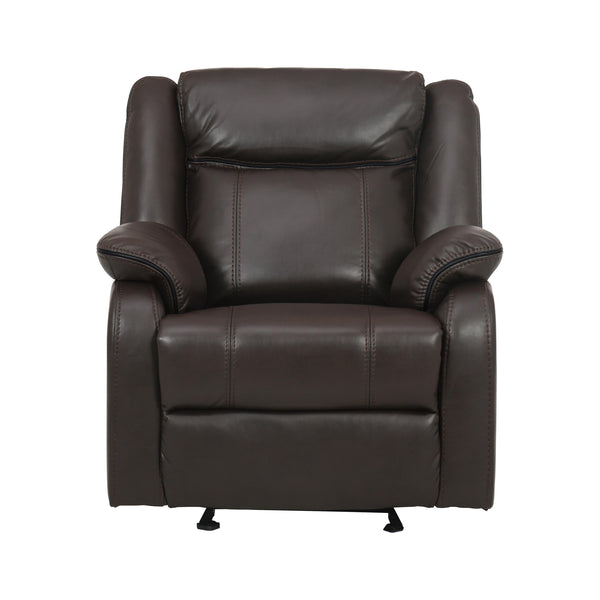 Homelegance Jude Glider Leather Match Recliner 8201BRW-1 IMAGE 1