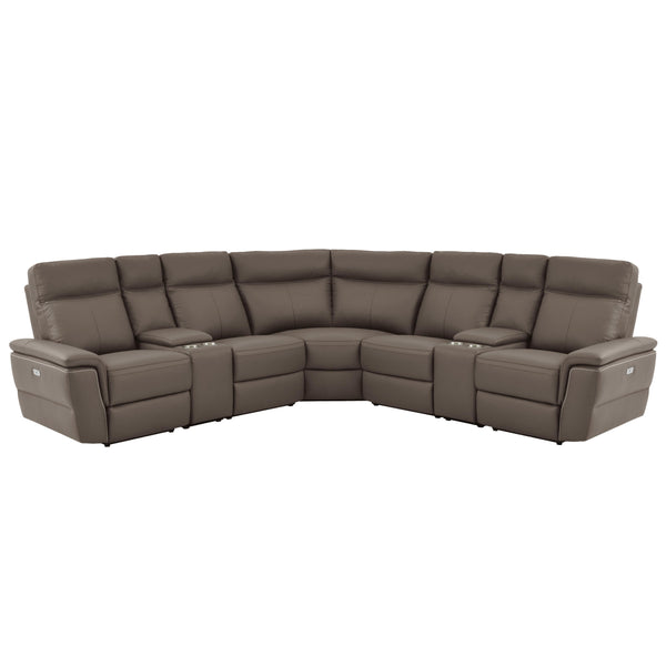 Homelegance Olympia Power Reclining Leather 7 pc Sectional 8308*7C1PW IMAGE 1