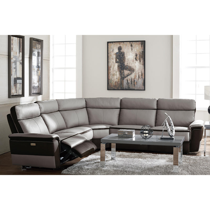 Homelegance Laertes Power Reclining Leather and Fabric 5 pc Sectional 8318*5C1PW IMAGE 7