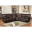 Homelegance Pecos Reclining Leather Match 3 pc Sectional 8480BRW*3SC IMAGE 2
