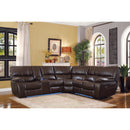 Homelegance Pecos Power Reclining Leather Match 3 pc Sectional 8480BRW*3SCPD IMAGE 3