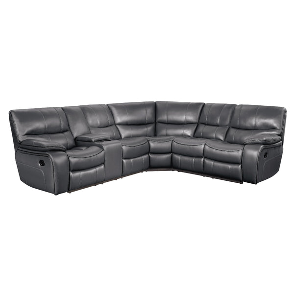 Homelegance Pecos Reclining Leather Match 3 pc Sectional 8480GRY*3SC IMAGE 1
