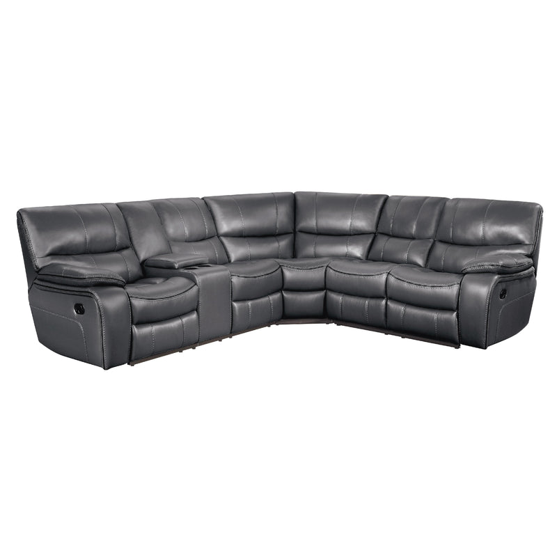 Homelegance Pecos Reclining Leather Match 3 pc Sectional 8480GRY*3SC IMAGE 1