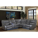 Homelegance Pecos Power Reclining Leather Match 3 pc Sectional 8480GRY*3SCPD IMAGE 3