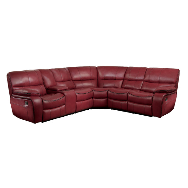 Homelegance Pecos Reclining Leather Match 3 pc Sectional 8480RED*3SC IMAGE 1