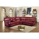 Homelegance Pecos Reclining Leather Match 3 pc Sectional 8480RED*3SC IMAGE 2