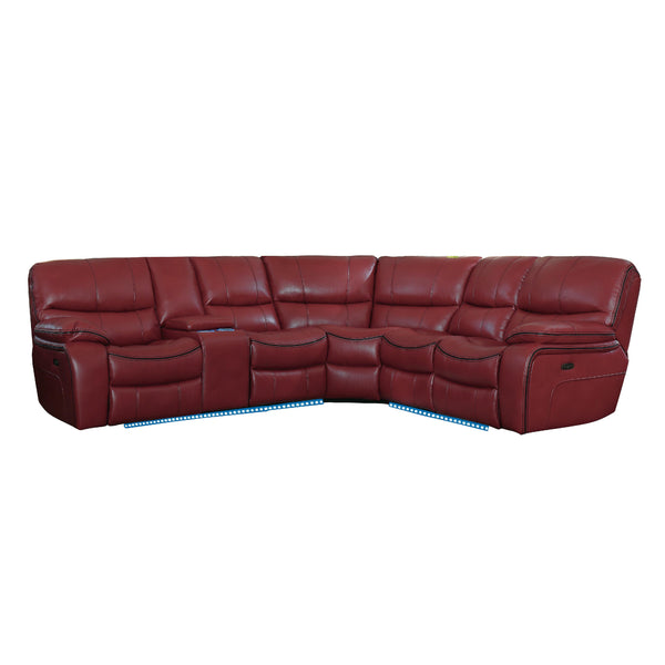 Homelegance Pecos Power Reclining Leather Match 3 pc Sectional 8480RED*3SCPD IMAGE 1