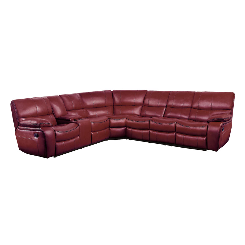 Homelegance Pecos Reclining Leather Match 4 pc Sectional 8480RED*4SC IMAGE 1