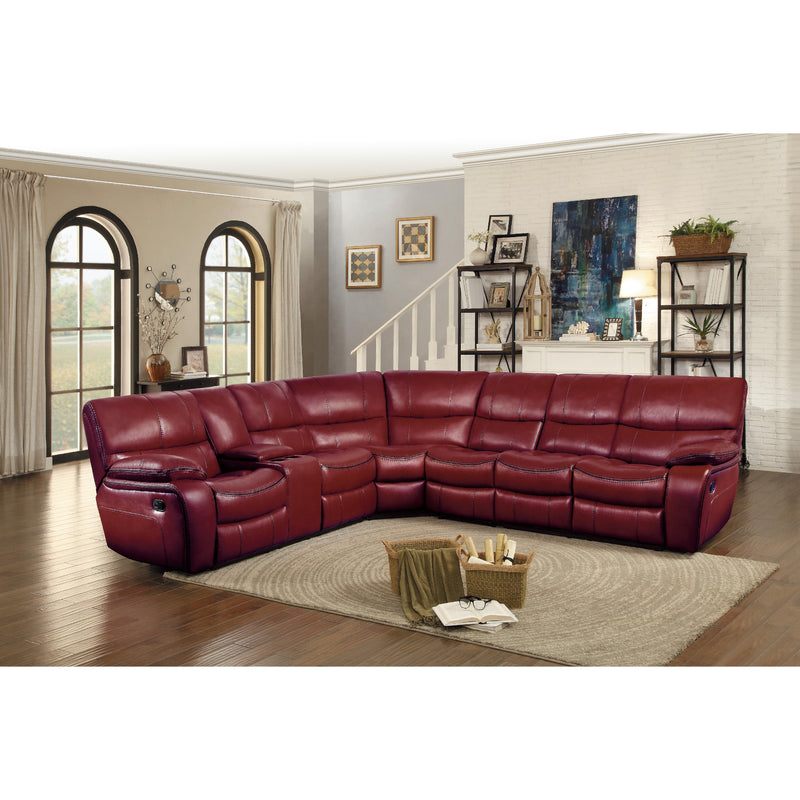 Homelegance Pecos Reclining Leather Match 4 pc Sectional 8480RED*4SC IMAGE 2