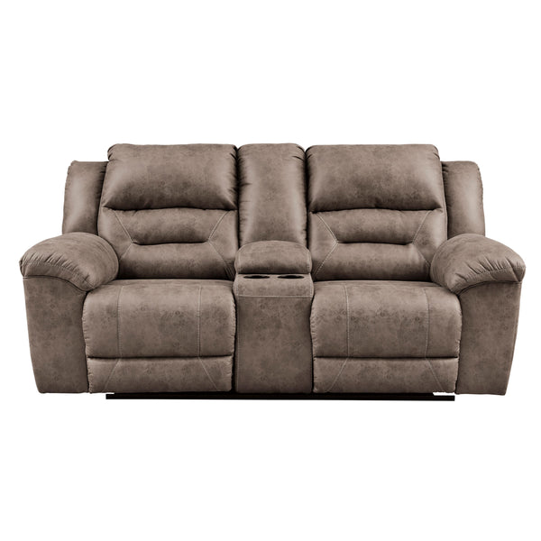  Signature Design by Ashley Stoneland Power Reclining Leather Look Loveseat with Console 3990596 IMAGE 1