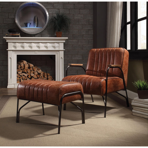 Acme Furniture Stationary Leather Accent Chair 59595 IMAGE 1
