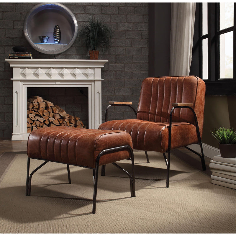 Acme Furniture Stationary Leather Accent Chair 59595 IMAGE 1