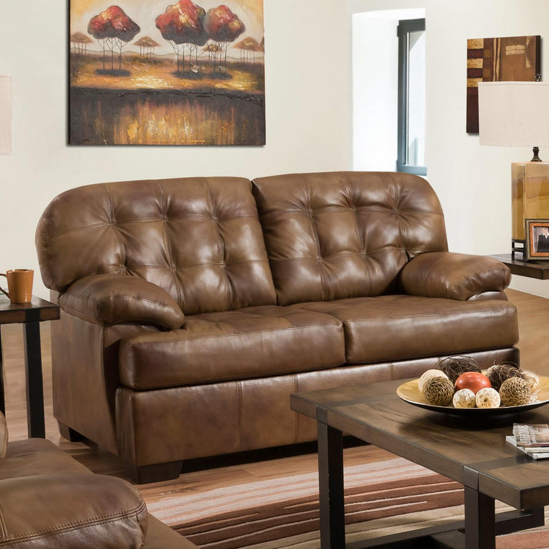 Acme Furniture Saturio Stationary Leather Match Loveseat 55776 IMAGE 2
