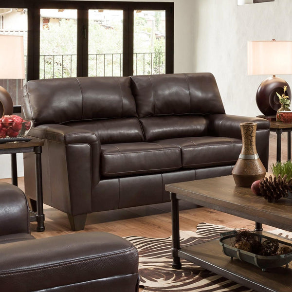 Acme Furniture Phygia Stationary Leather Match Loveseat 55766 IMAGE 1