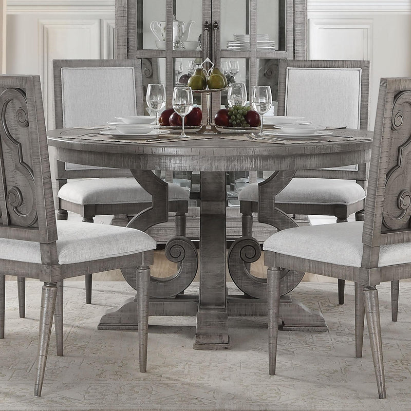 Acme Furniture Round Artesia Dining Table and Pedestal Base 77085 IMAGE 1