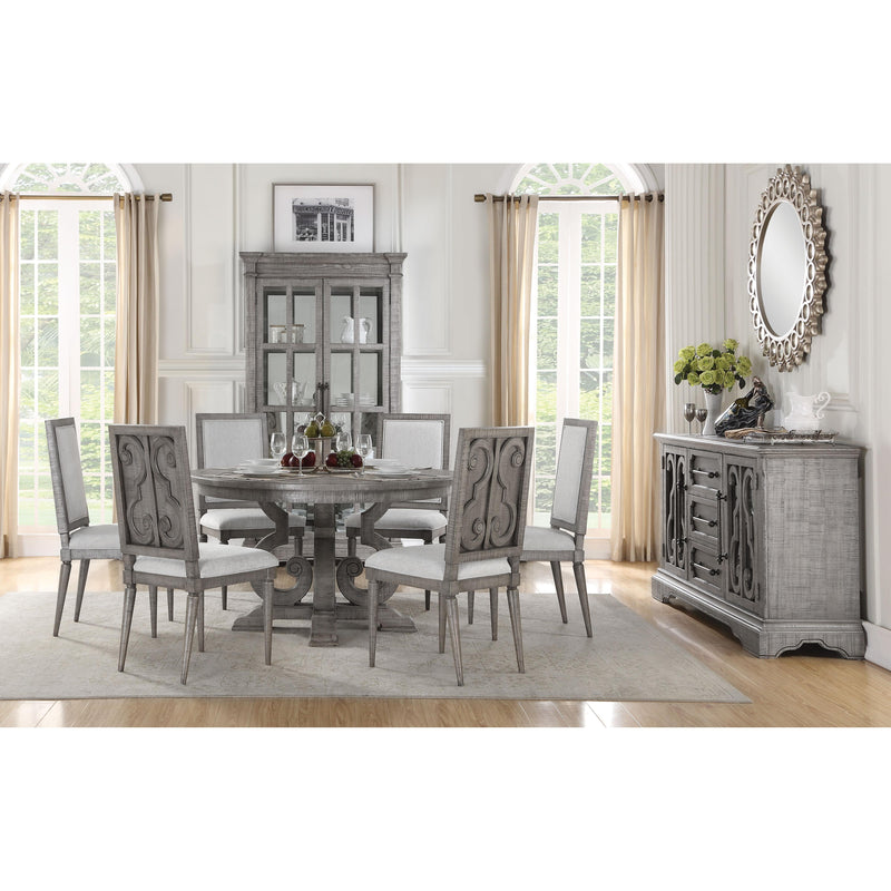 Acme Furniture Round Artesia Dining Table and Pedestal Base 77085 IMAGE 2