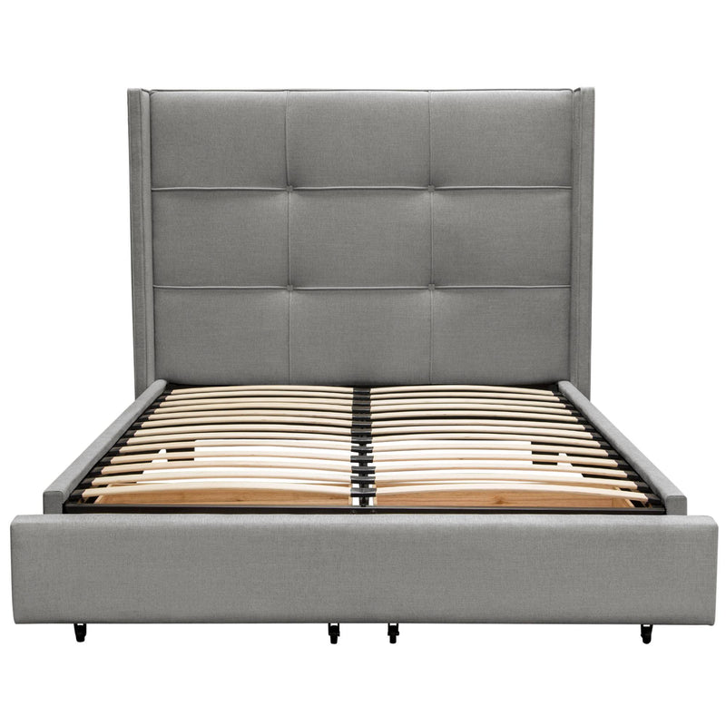 Diamond Sofa Beverly Queen Upholstered Platform Bed with Storage BEVERLYGRQUBED IMAGE 4