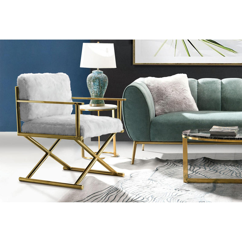 Diamond Sofa Diva Stationary Faux Fur Accent Chair DIVACHWH IMAGE 14