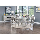 Poundex Round Dining Table with Glass Top F2150 IMAGE 2