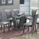 Poundex Dining Table with Glass Top and Pedestal Base F2483 IMAGE 1