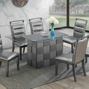 Poundex Dining Table with Glass Top and Pedestal Base F2484 IMAGE 1