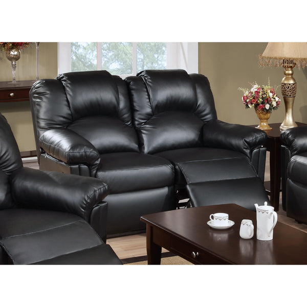 Poundex Stationary Bonded Leather Loveseat F6671 IMAGE 1