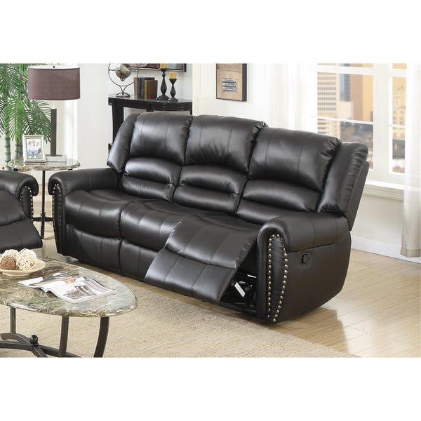 Poundex Reclining Bonded Leather Sofa F6750 IMAGE 1