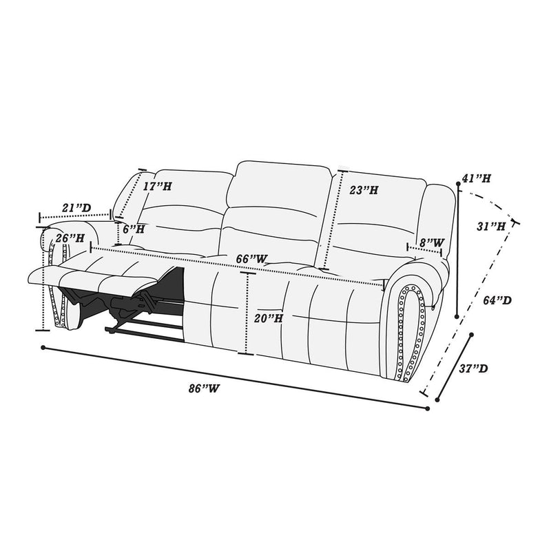 Poundex F6750 Motion Sofa IMAGE 5