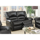 Poundex Stationary Bonded Leather Loveseat F6749 IMAGE 1