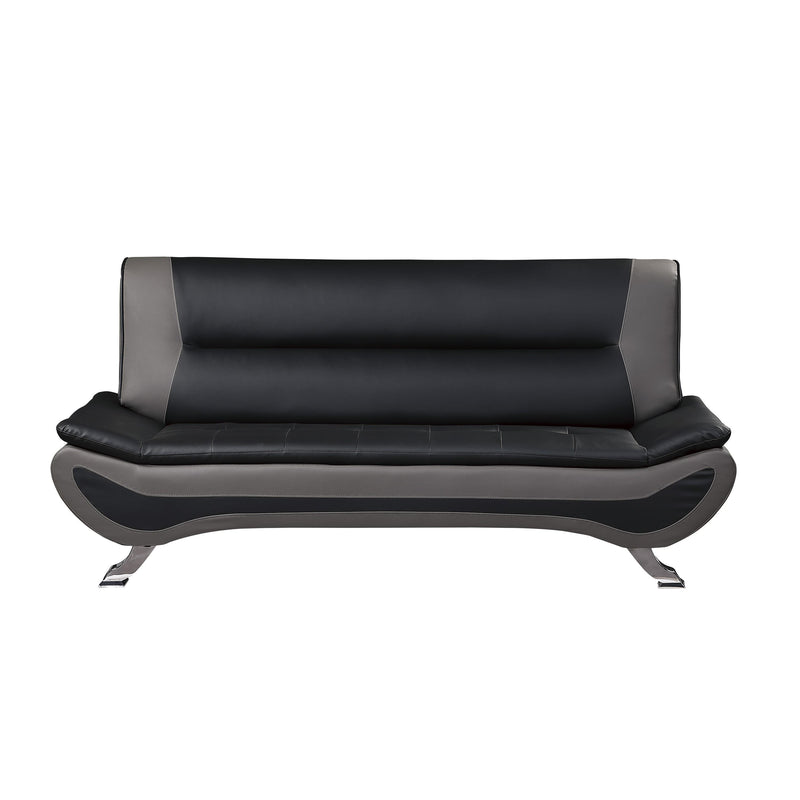 Homelegance Veloce Stationary Leather Look Sofa 8219BLK-3 IMAGE 1