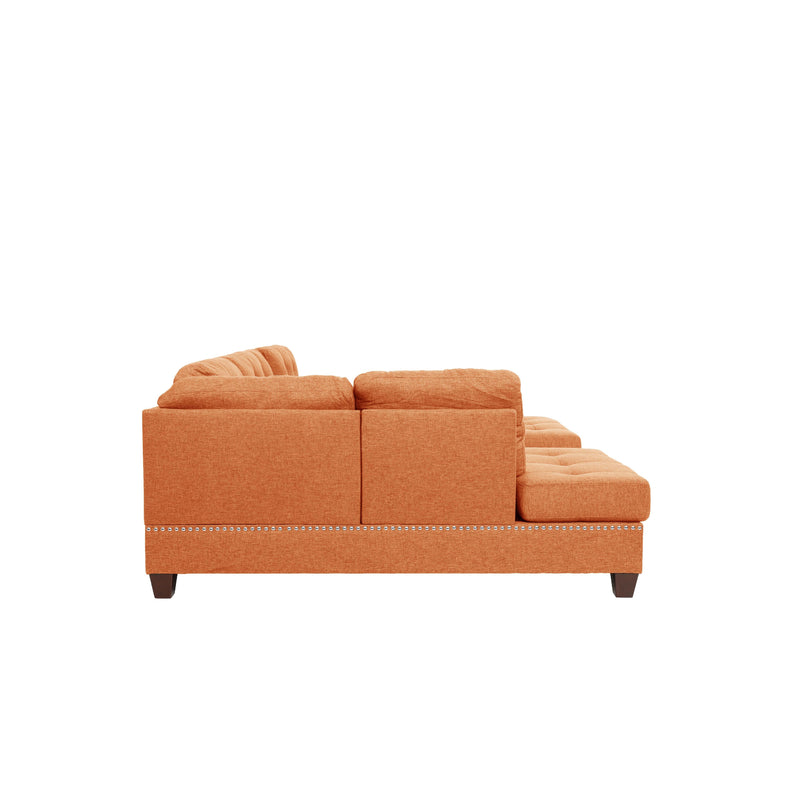 Poundex F6506 3pc Reversible Sectional Sofa Set with Ottoman IMAGE 4