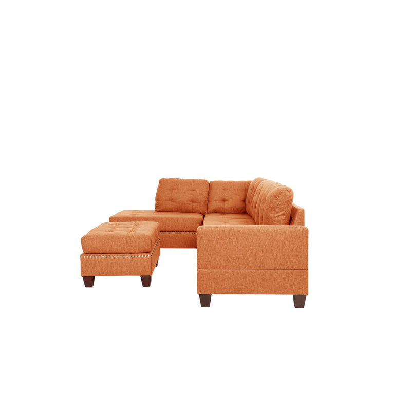 Poundex F6506 3pc Reversible Sectional Sofa Set with Ottoman IMAGE 6