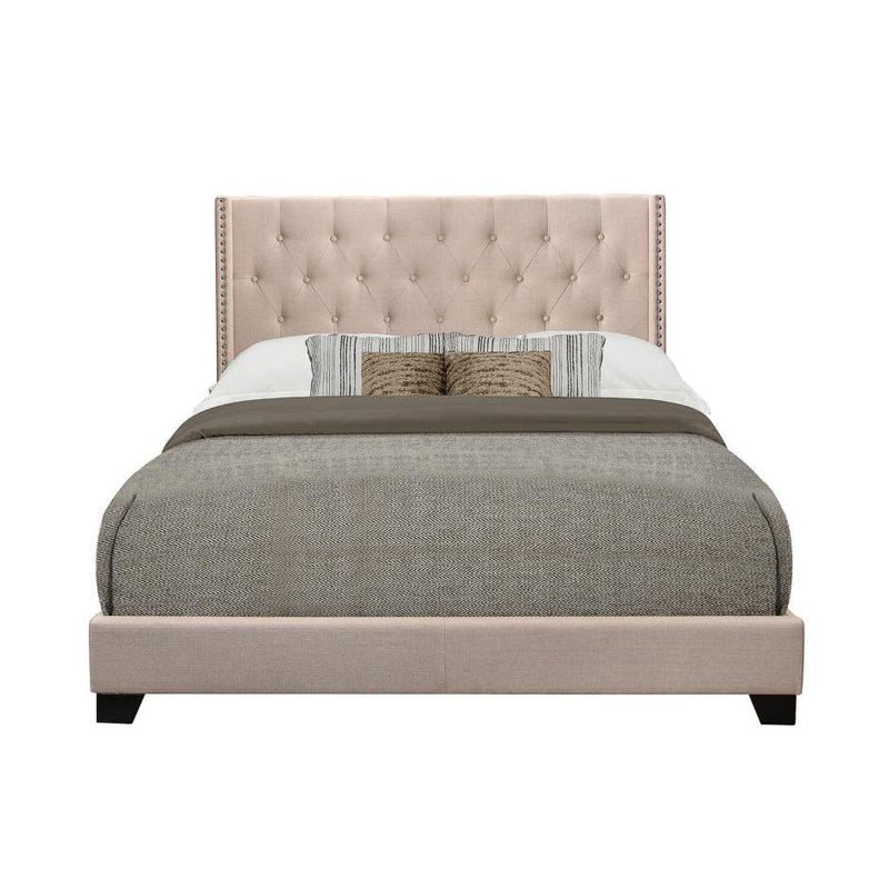 Homelegance Platform Upholstered Queen Bed SH215BGE-1* Queen Bed - Beige IMAGE 1