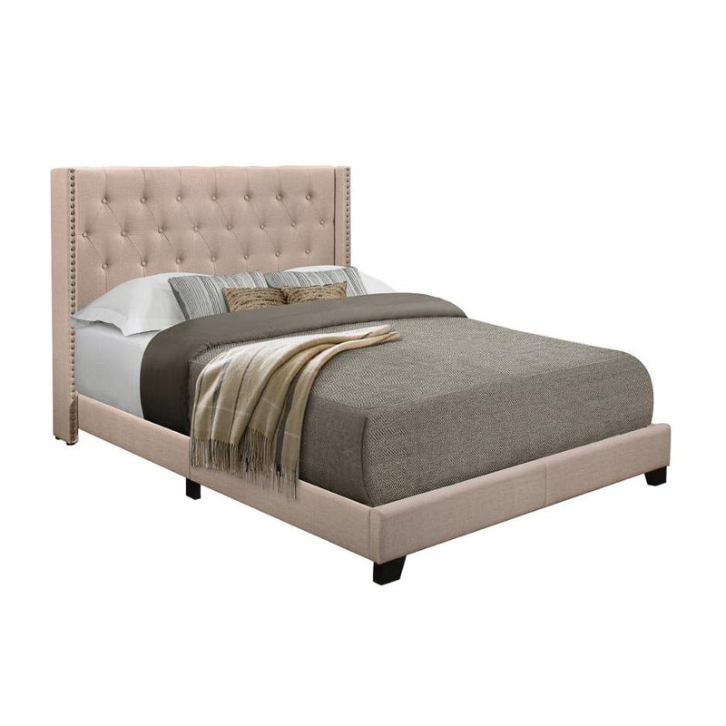 Homelegance Platform Upholstered Queen Bed SH215BGE-1* Queen Bed - Beige IMAGE 2