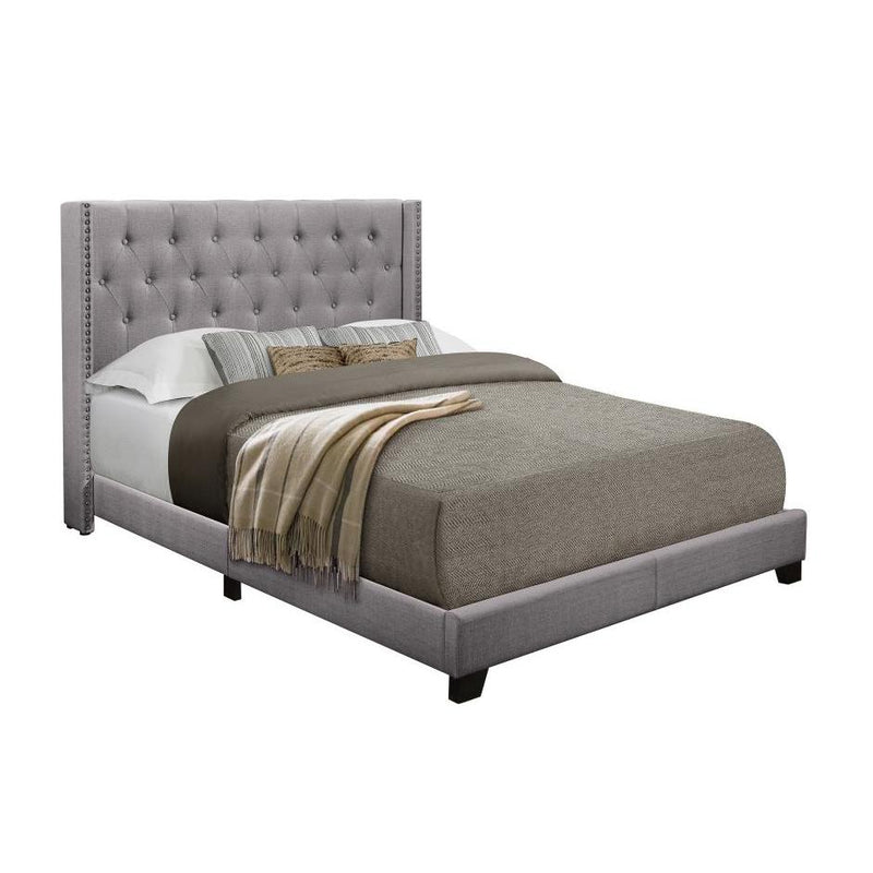 Homelegance Platform Upholstered Full Bed SH215FGRY-1* Full Bed - Grey IMAGE 2