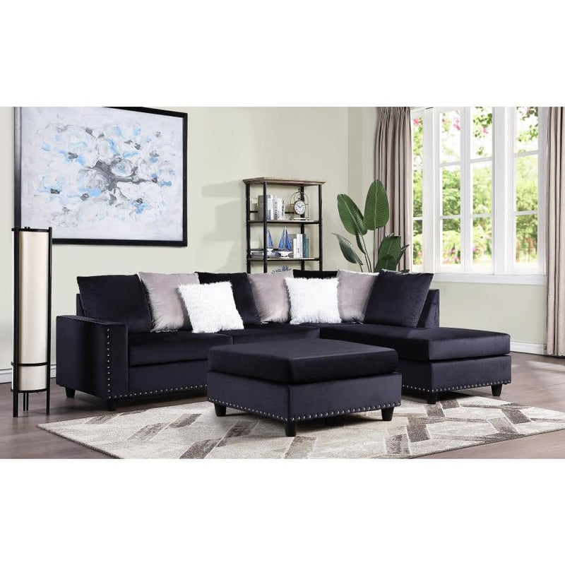 Homelegance Fabric Ottoman SH3187BLK-4 IMAGE 2