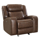 New Classic Furniture Atticus Power Glider Fabric and Leather Look Recliner U2413-13P2-MCB IMAGE 1
