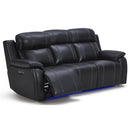 New Classic Furniture Fusion Reclining Fabric and Leather Look Sofa U3969-30-EBY IMAGE 1