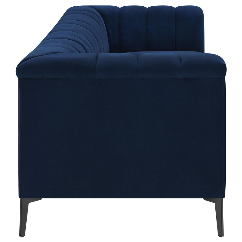 Coaster Furniture Chalet 509211 Upholstered Tuxedo Arm Tufted Sofa - Blue IMAGE 7
