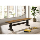 Coaster Furniture Bexley 110333 Wood Dining Bench - Natural Honey and Smokey Black IMAGE 3