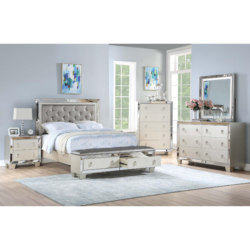 Poundex Queen Upholstered Panel Bed with Storage F9429Q IMAGE 1
