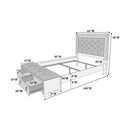 Poundex Queen Upholstered Panel Bed with Storage F9429Q IMAGE 2