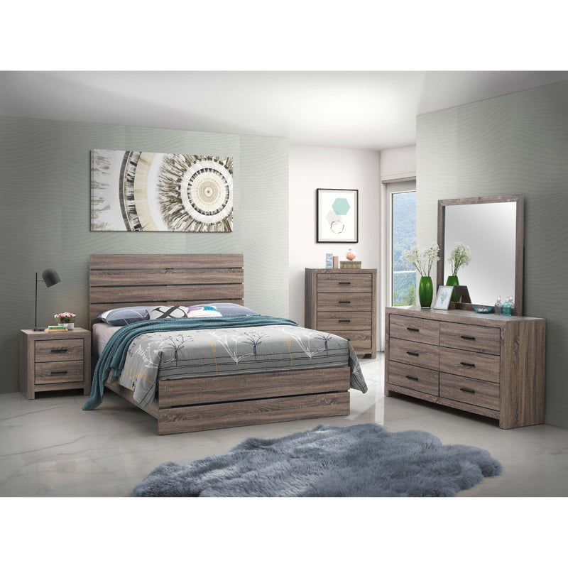 Coaster Furniture Brantford 207041Q Wood Queen Panel Bed - Barrel Oak IMAGE 5